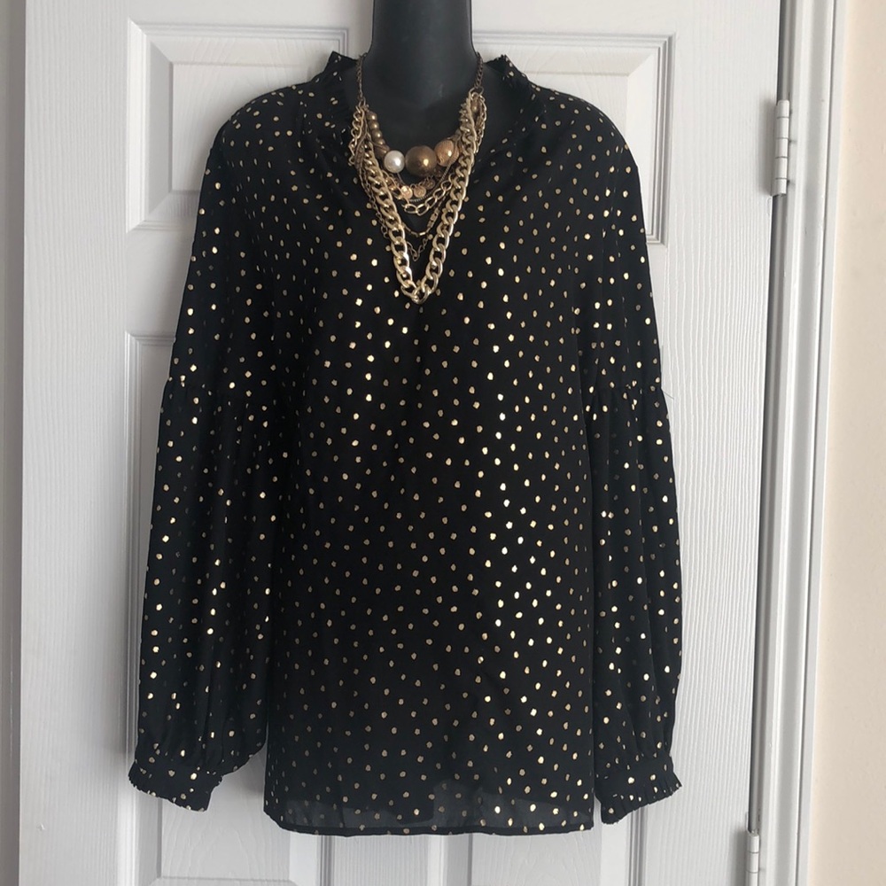 Plus size polka dot blouse